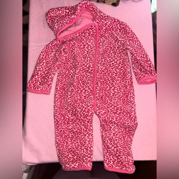 Betsey Johnson hot 90’s OG VINTAGE Pink Leopard Print baby infant One piece - Picture 1 of 6